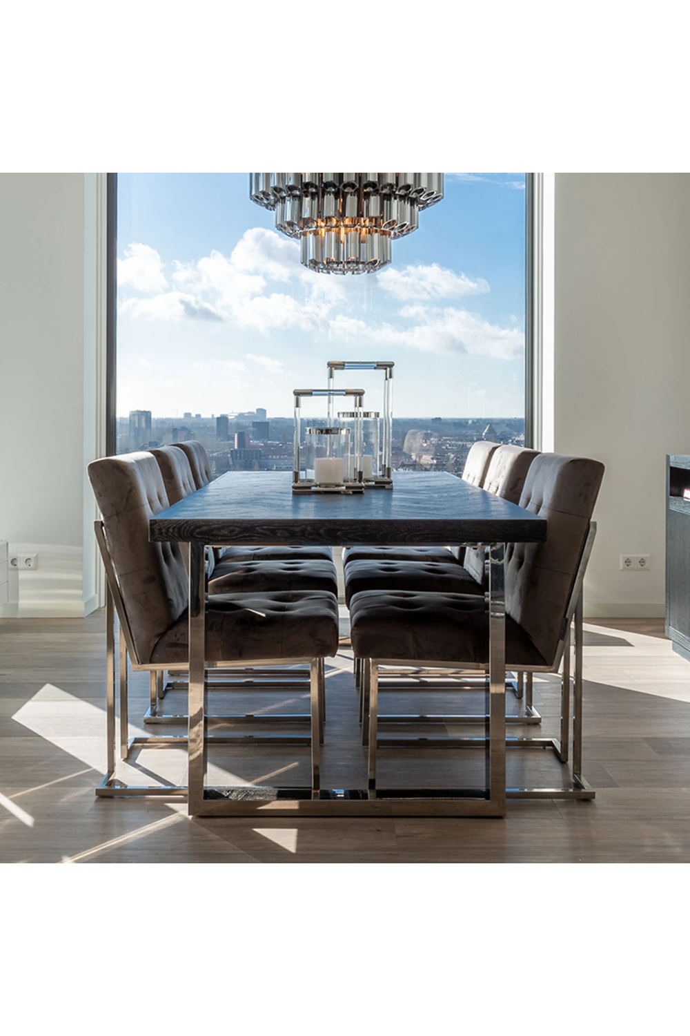 Wooden Silver Dining Table L | OROA Blackbone | OROA.com