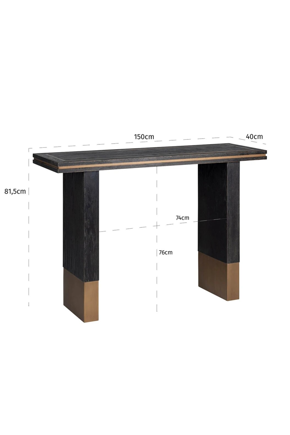 Black Oak Veneer Console Table | OROA Hunter | OROA.com