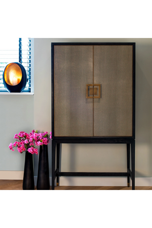 Wood Framed Leather Bar Cabinet | Richmond Interiors Bloomingville | OROA