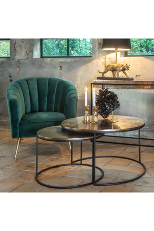 Round Gold Aluminum Nesting Coffee Table | Richmond Interiors Asher | Oroa.com