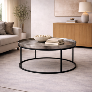   Round Silver Tray Coffee Table | Oroa.com