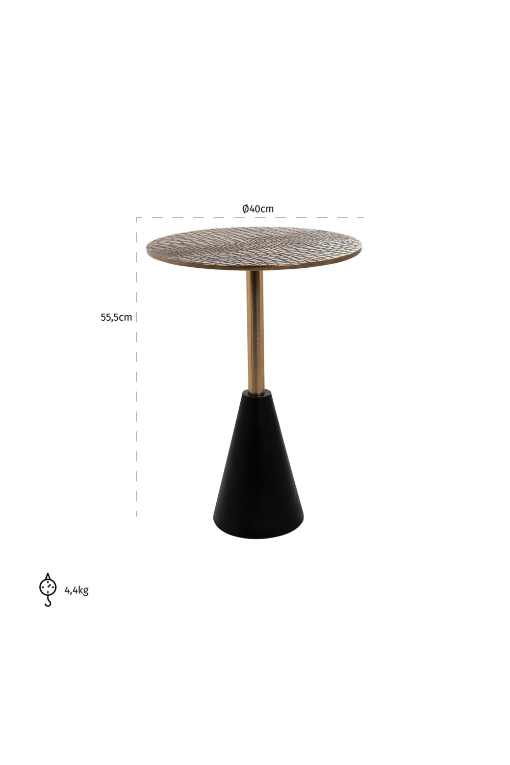 Golden Aluminum Pedestal Side Table M | OROA Cobra | OROA.com