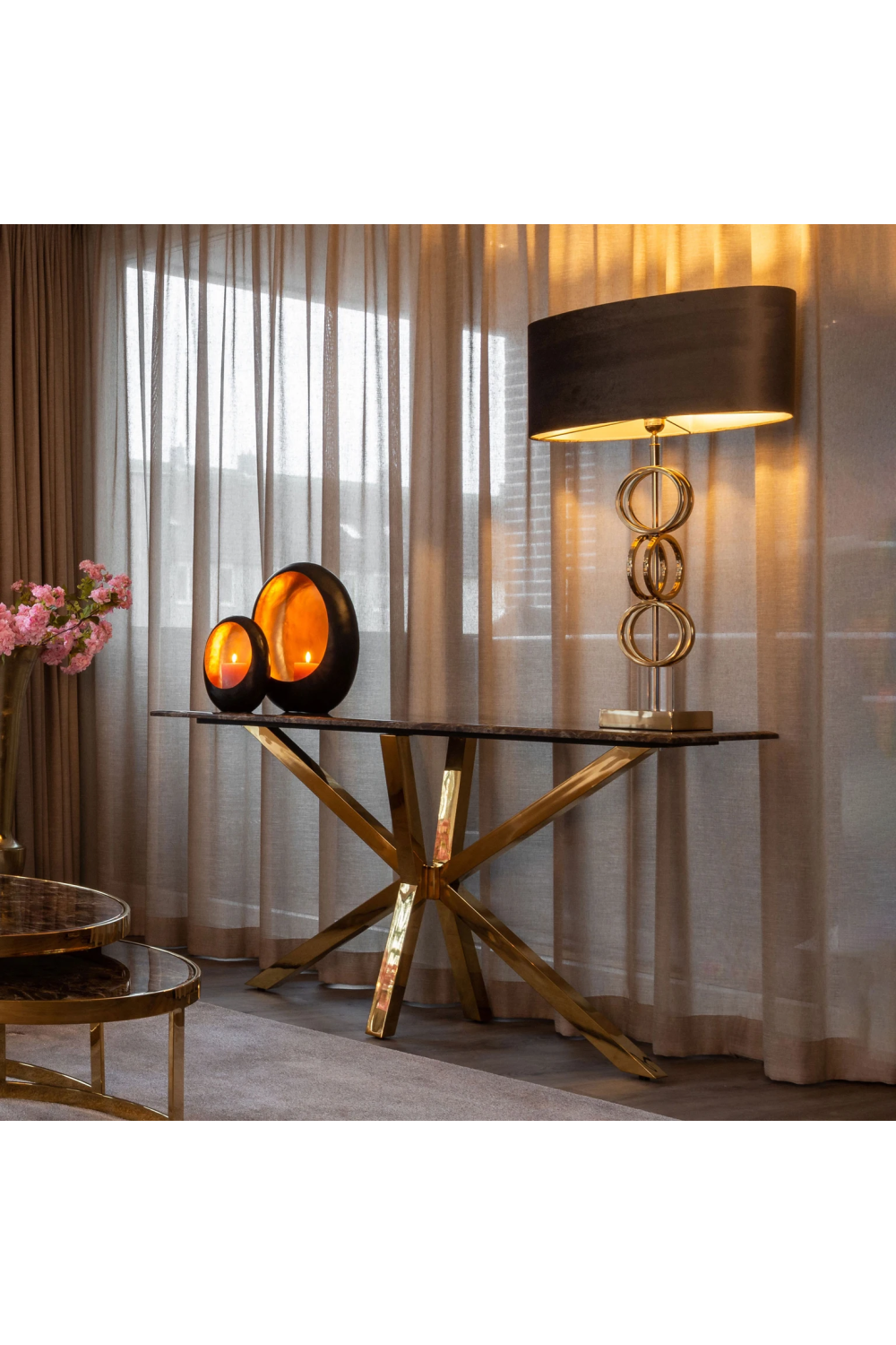 Brown Marble Console Table | OROA Conrad | OROA.com