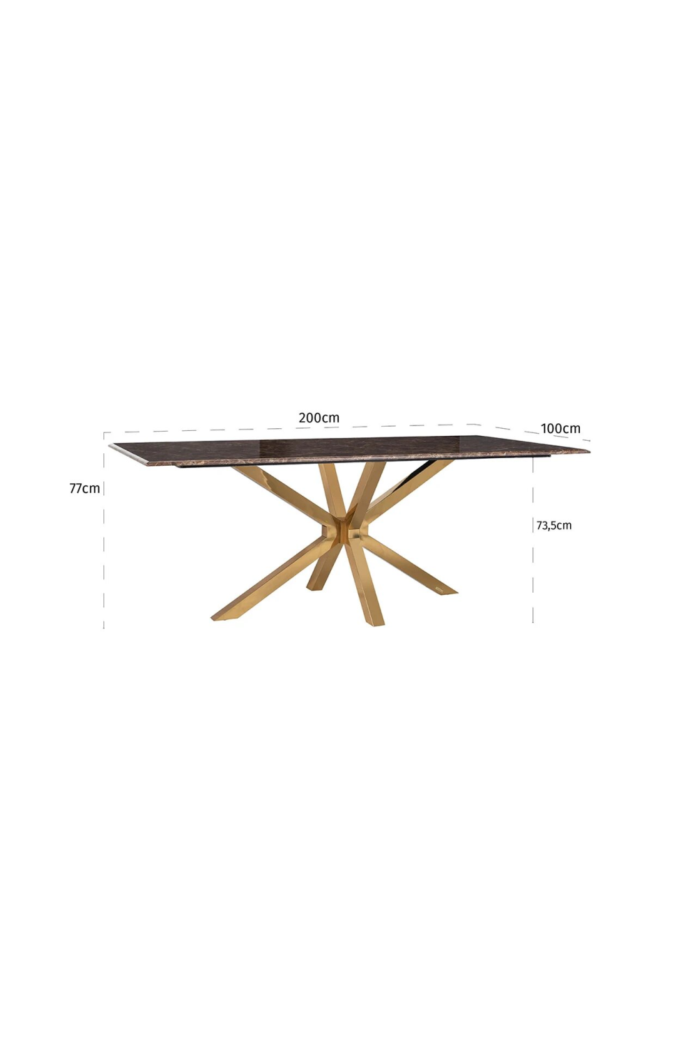 Gold Base Marble Dining Table | OROA Conrad | OROA.com