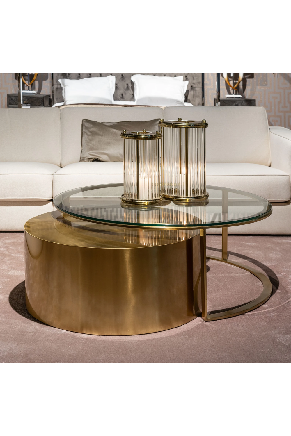 Round Golden Nesting Coffee Tables | OROA Orlan | Oroa.com