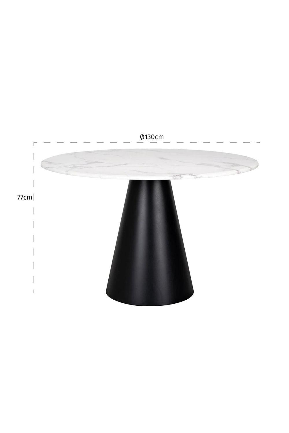 Round White Marble Pedestal Dining Table | OROA Degas | OROA.com