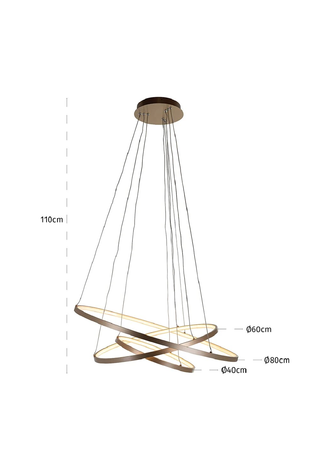 Gold Aluminum Modern Hanging Lamp | OROA Amira | OROA.com