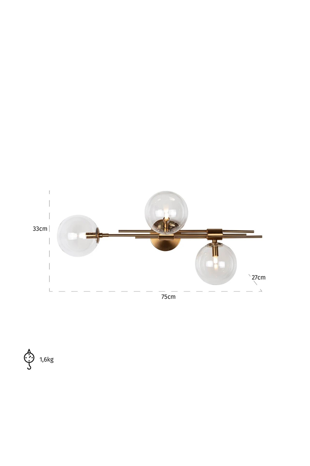 Gold Framed Glass Wall Lamp | OROA Davine | OROA.com