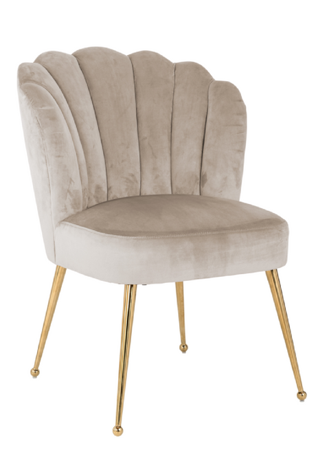 Scalloped Khaki Velvet Chair | Richmond Interiors Pippa | Oroa.com