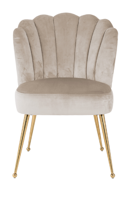 Scalloped Khaki Velvet Chair | Richmond Interiors Pippa | Oroa.com