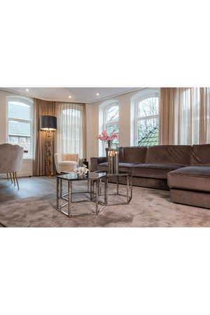 Scalloped Khaki Velvet Chair | Richmond Interiors Pippa | Oroa.com