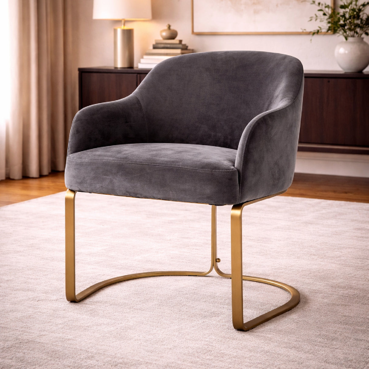   Stone Velvet Modern Armchair | Oroa.com