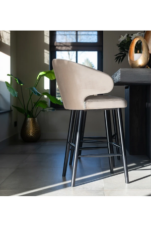 Modern Velvet Bar Stool | Richmond Interiors Indigo | Oroa.com