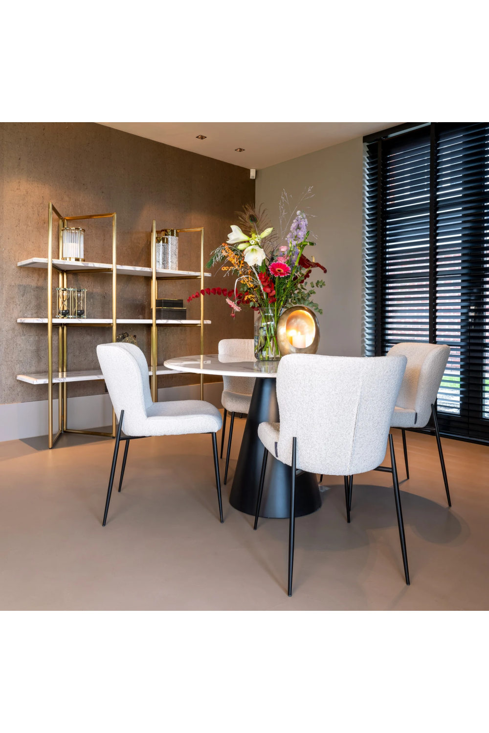 Minimalist White Bouclé Chair | Richmond Interiors Darby | OROA.com