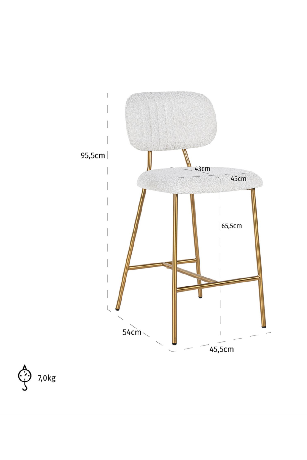 Brushed Metal Counter Stool | Richmond Interiors Xenia | Oroa.com