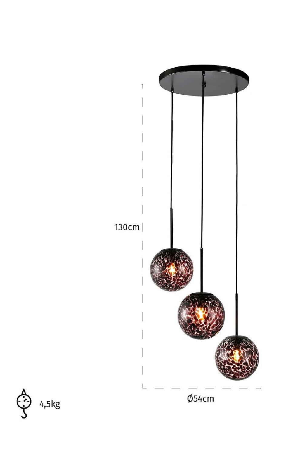 Three Glass Orb Hanging Lamp | OROA Kyana | OROA.com