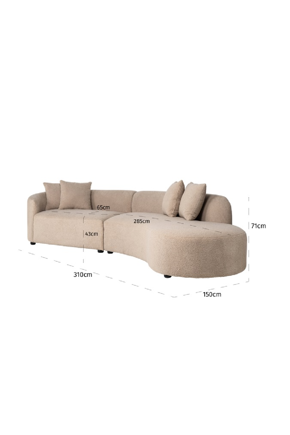 Brown Curve Upholstered Sofa | OROA Grayson | Oroa.com