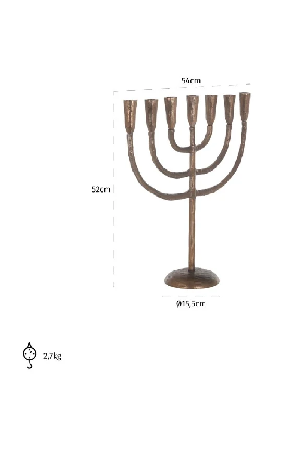 Brushed Gold Classic Candle Holder | Richmond Interiors Femm | Oroa.com