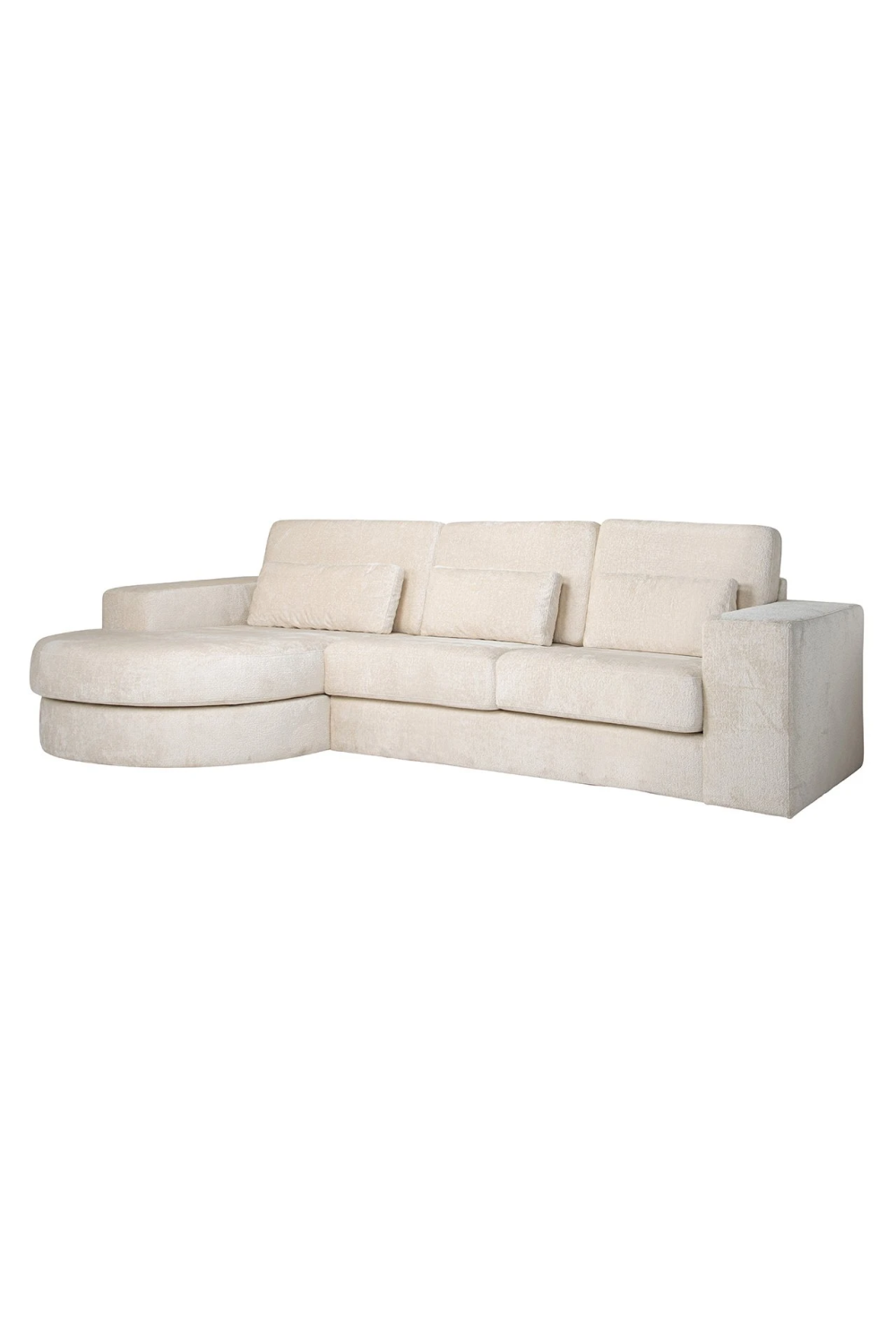 White Chenille Upholstered Sofa | OROA Felix | Oroa.com