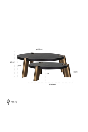 Black Oak Round Coffee Tables (2) | Richmond Interiors Brody | Oroa.com