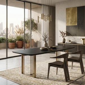   Black Oak Dining Table | Oroa.com