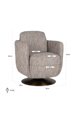 Upholstered Modern Swivel Chair | Richmond Interiors Turner | Oroa.com