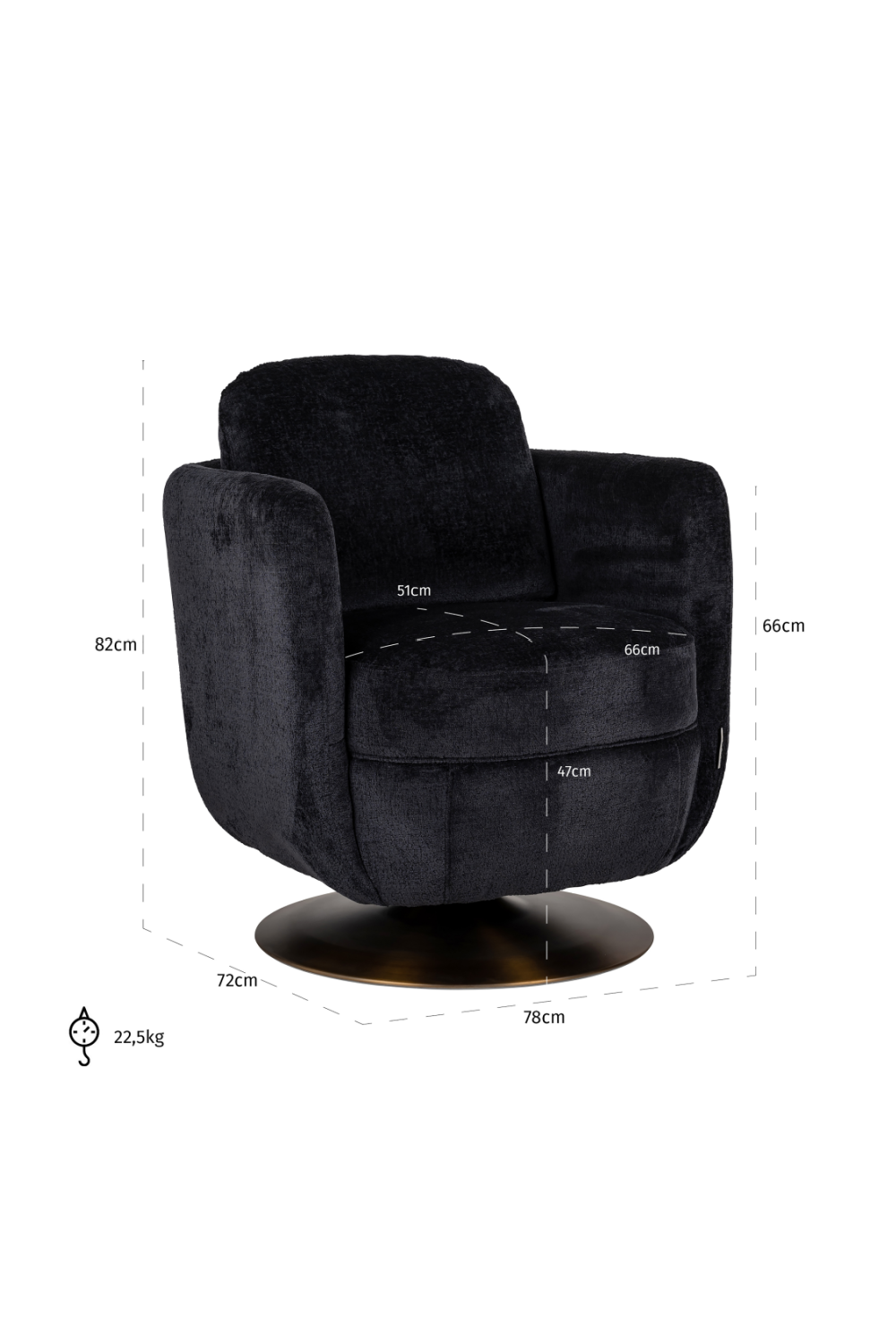 Upholstered Modern Swivel Chair | Richmond Interiors Turner | Oroa.com