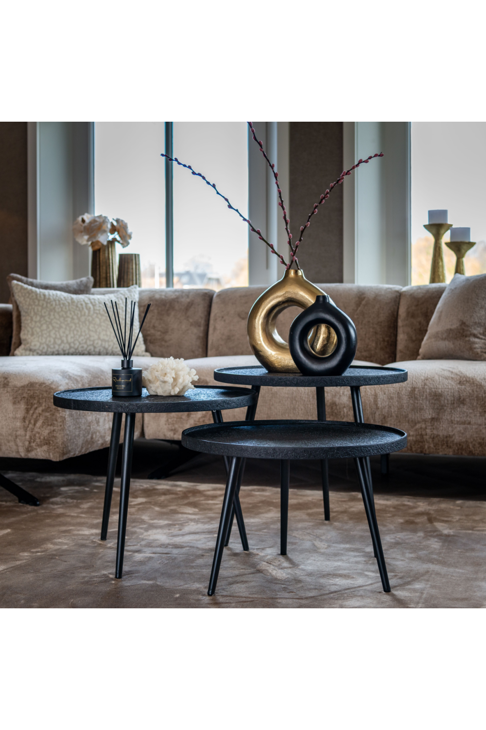 Round Tripod Coffee Table Set (3) | Richmond Interiors Oxford | Oroa.com
