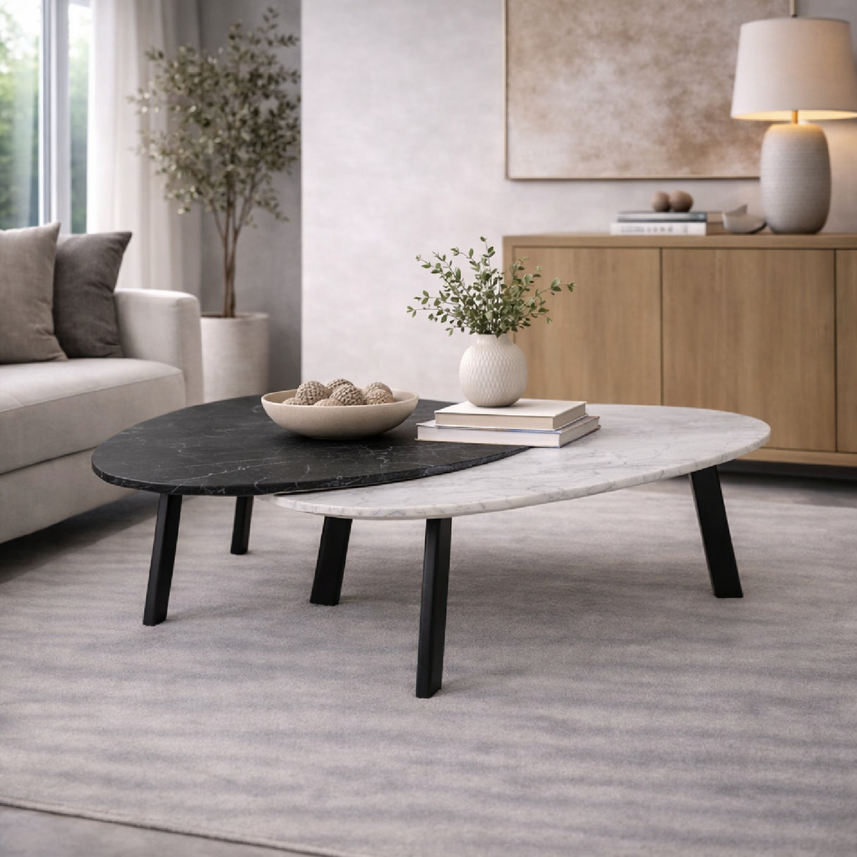   Marble Top Coffee Table Set (2) | Oroa.com