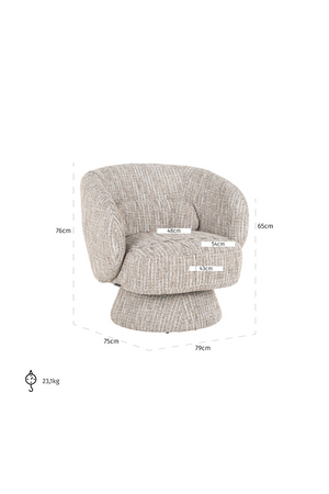 Splayed-Base Swivel Lounge Chair | Richmond Interiors Cavallo | Oroa.com