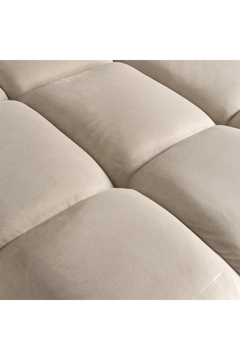 Khaki Velvet Channeled Sofa | OROA Cube | Oroa.com