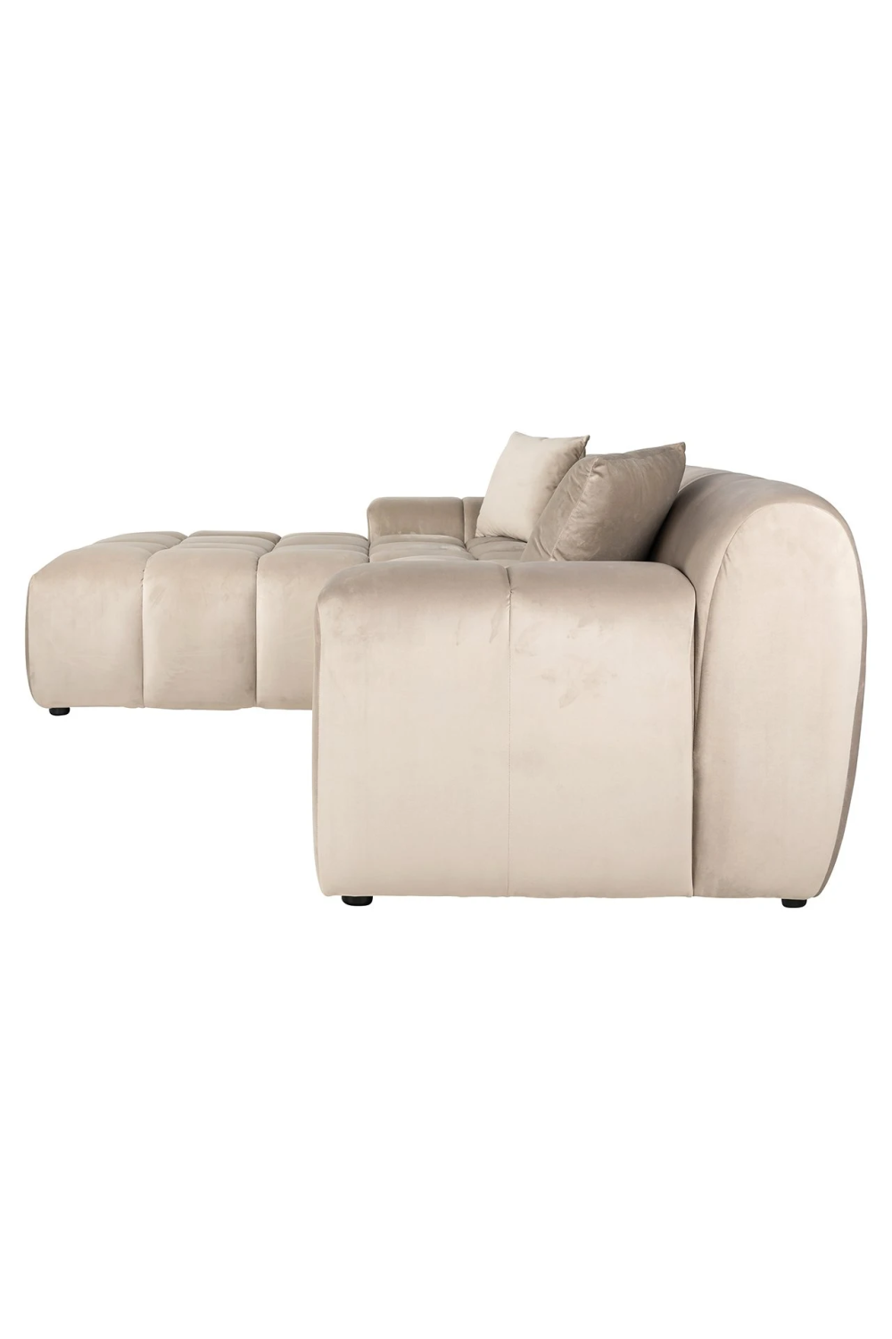 Khaki Velvet Channeled Sofa | OROA Cube | Oroa.com