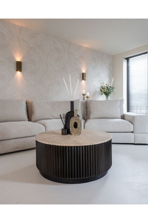 Round Travertine Coffee Table | Richmond Interiors Hampton | Oroa.com