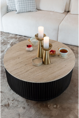 Round Travertine Coffee Table | Richmond Interiors Hampton | Oroa.com