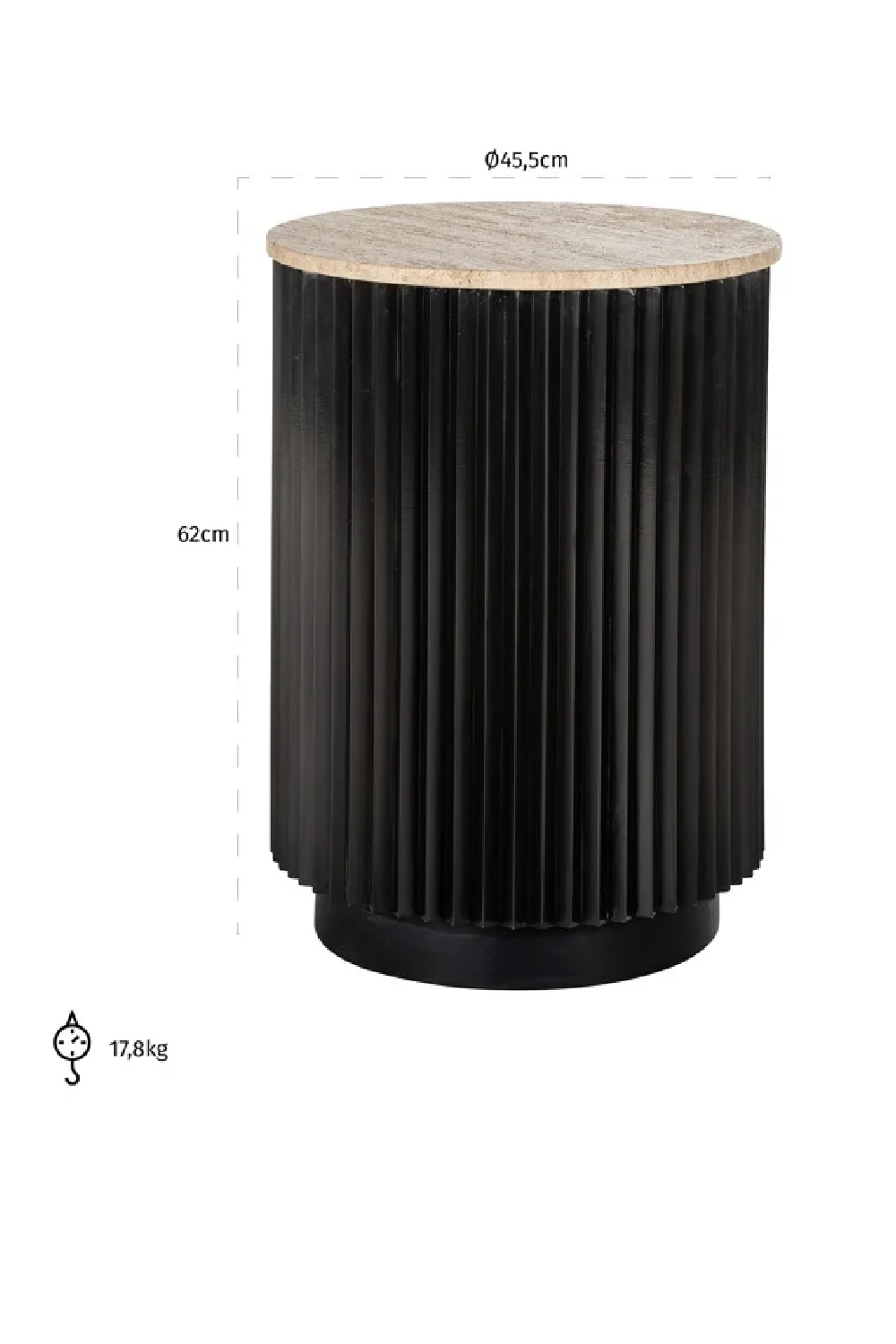 Round Travertine End Table | OROA Hampton | Oroa.com