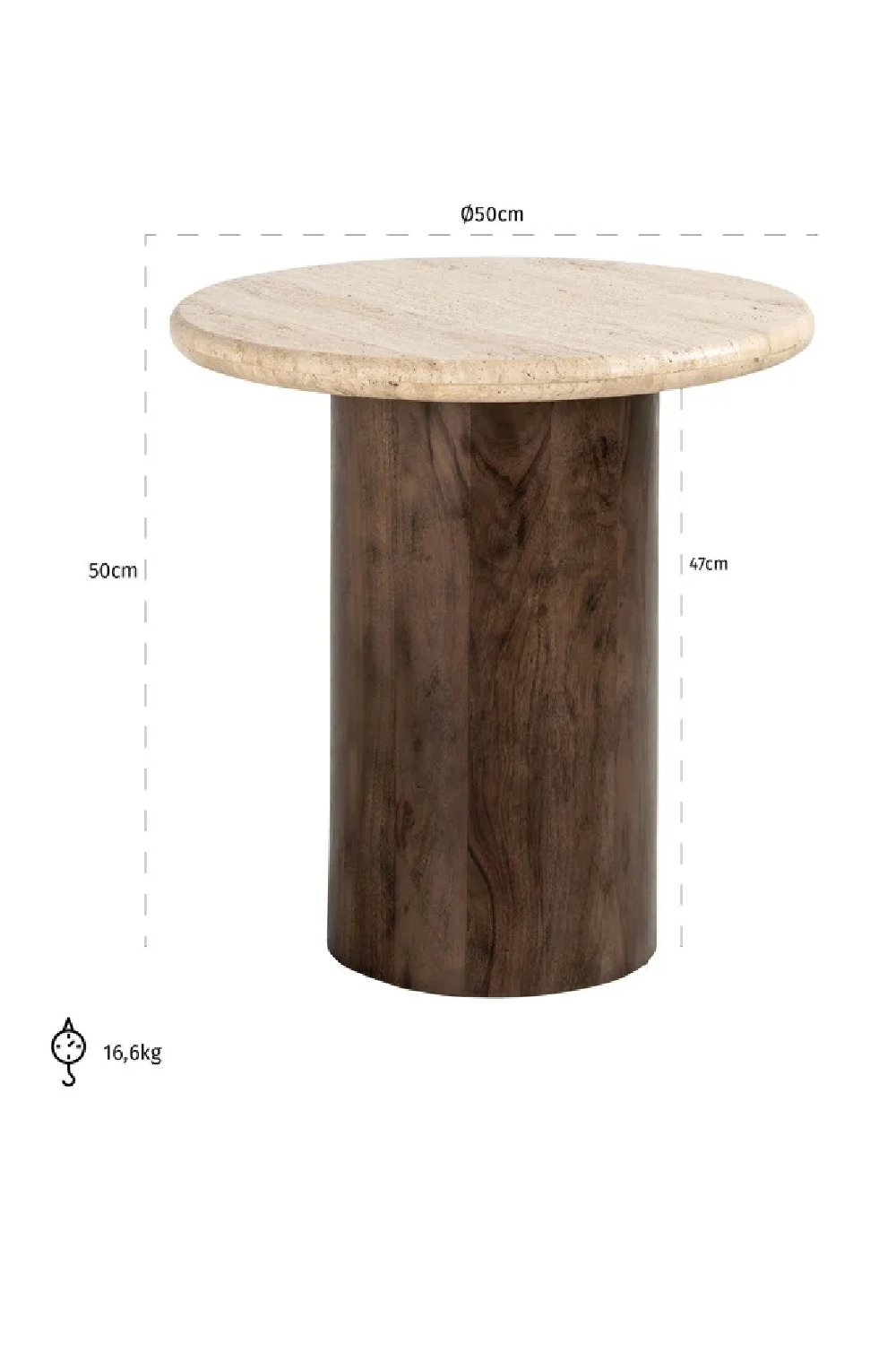 Brown Mango Wood End Table | OROA Douglas | Oroa.com