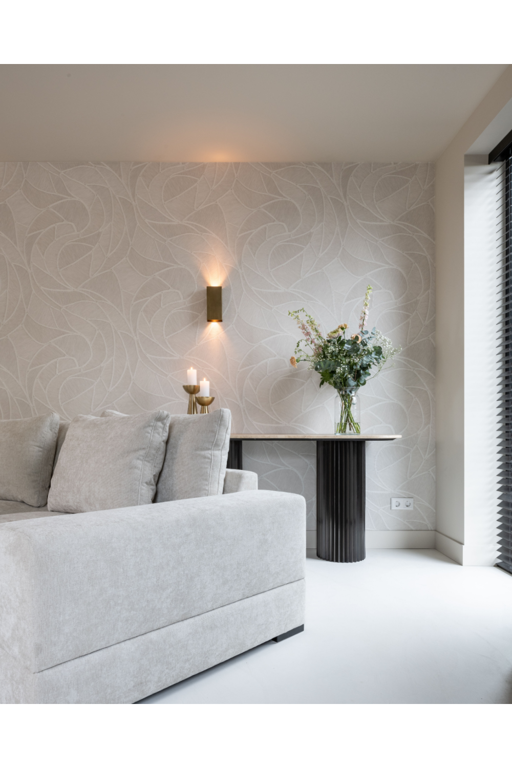 Oval Travertine Modern Console | Richmond Interiors Hampton | Oroa.com