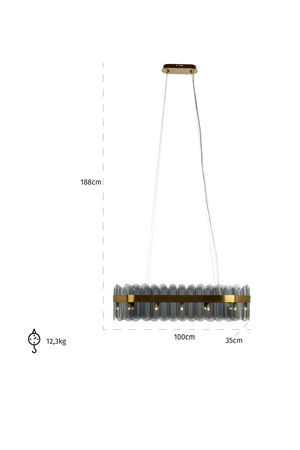 Hospitality furniture - Gold Framed Glass Chandelier - www.oroatrade.com