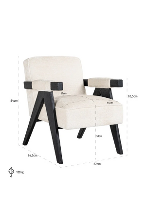 White Chenille Easy Chair | Richmond Interiors Cooper | Oroa.com