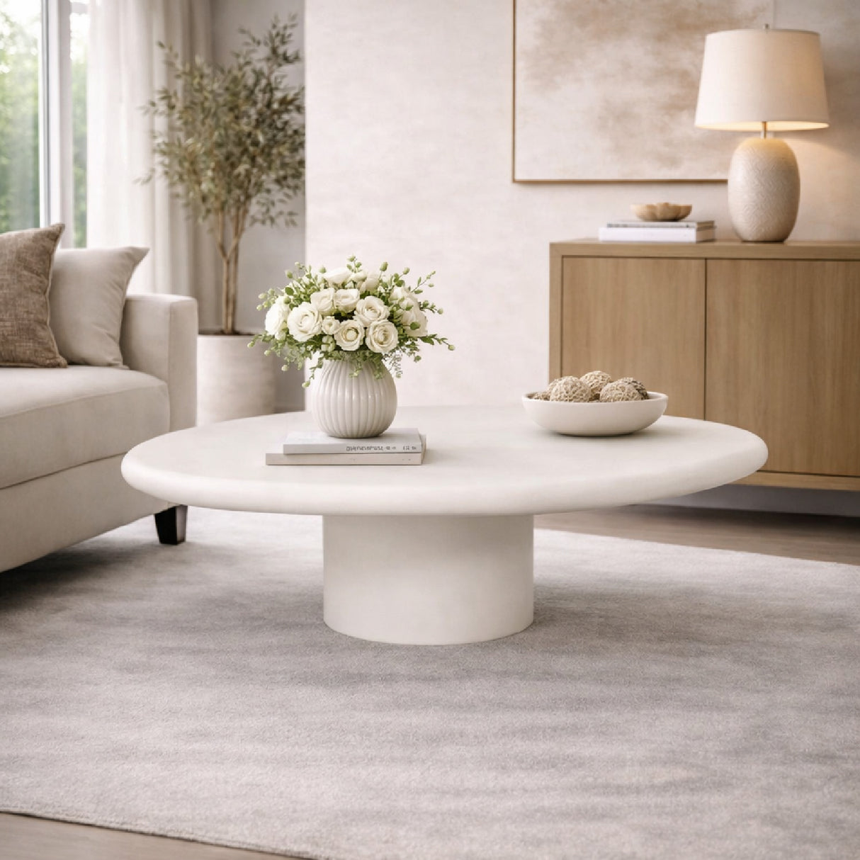  White Pebble-Shaped Coffee Table | Oroa.com