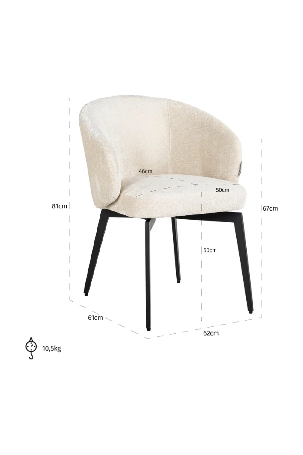 Modern Curved Dining Chair | Richmond Interiors Amphara | Oroa.com