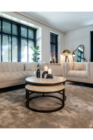 Round Travertine Nesting Coffee Tables (2) | Richmond Interiors Avalon | Oroa.com