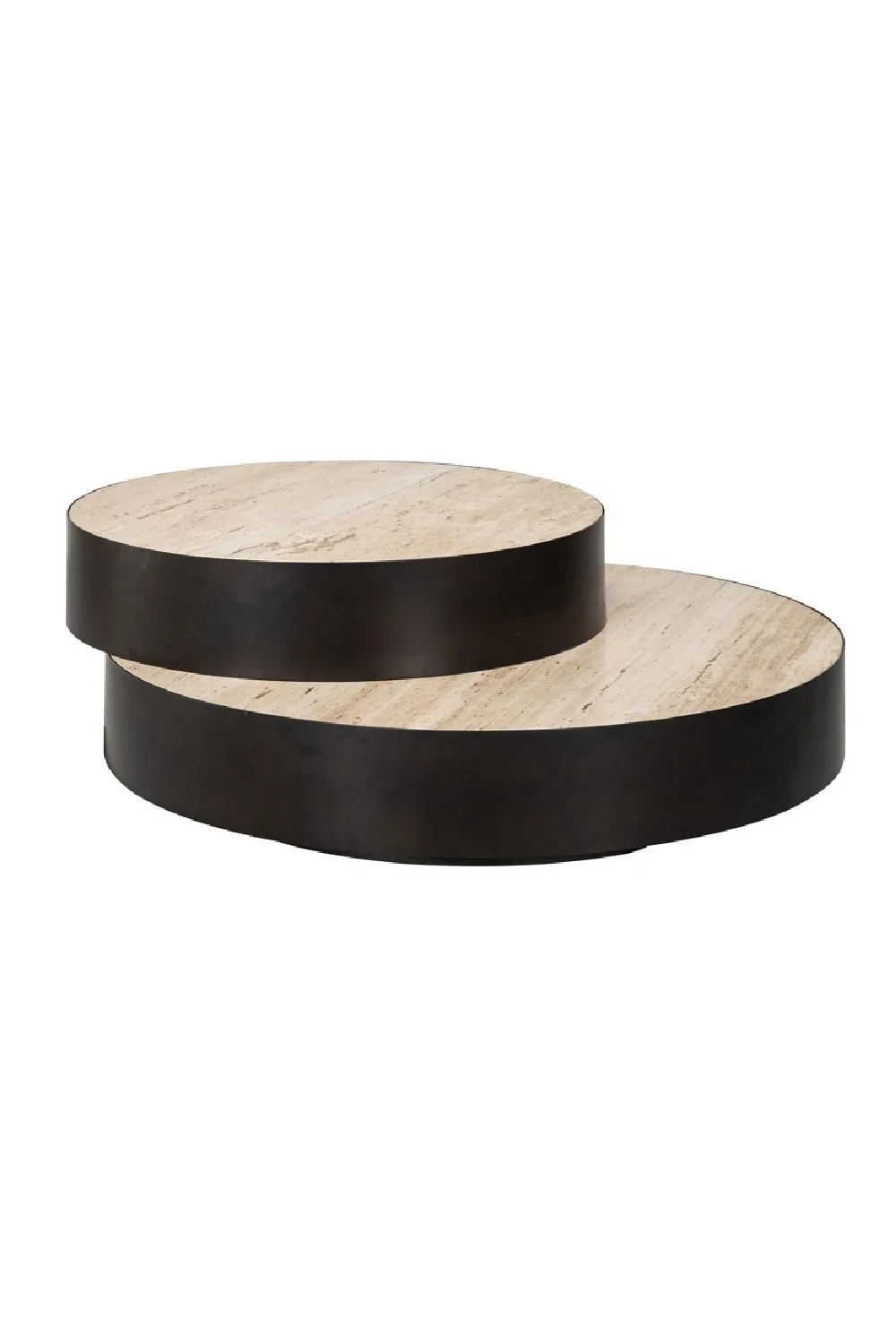 Round Travertine Layered Coffee Table | OROA Avalon | Oroa.com