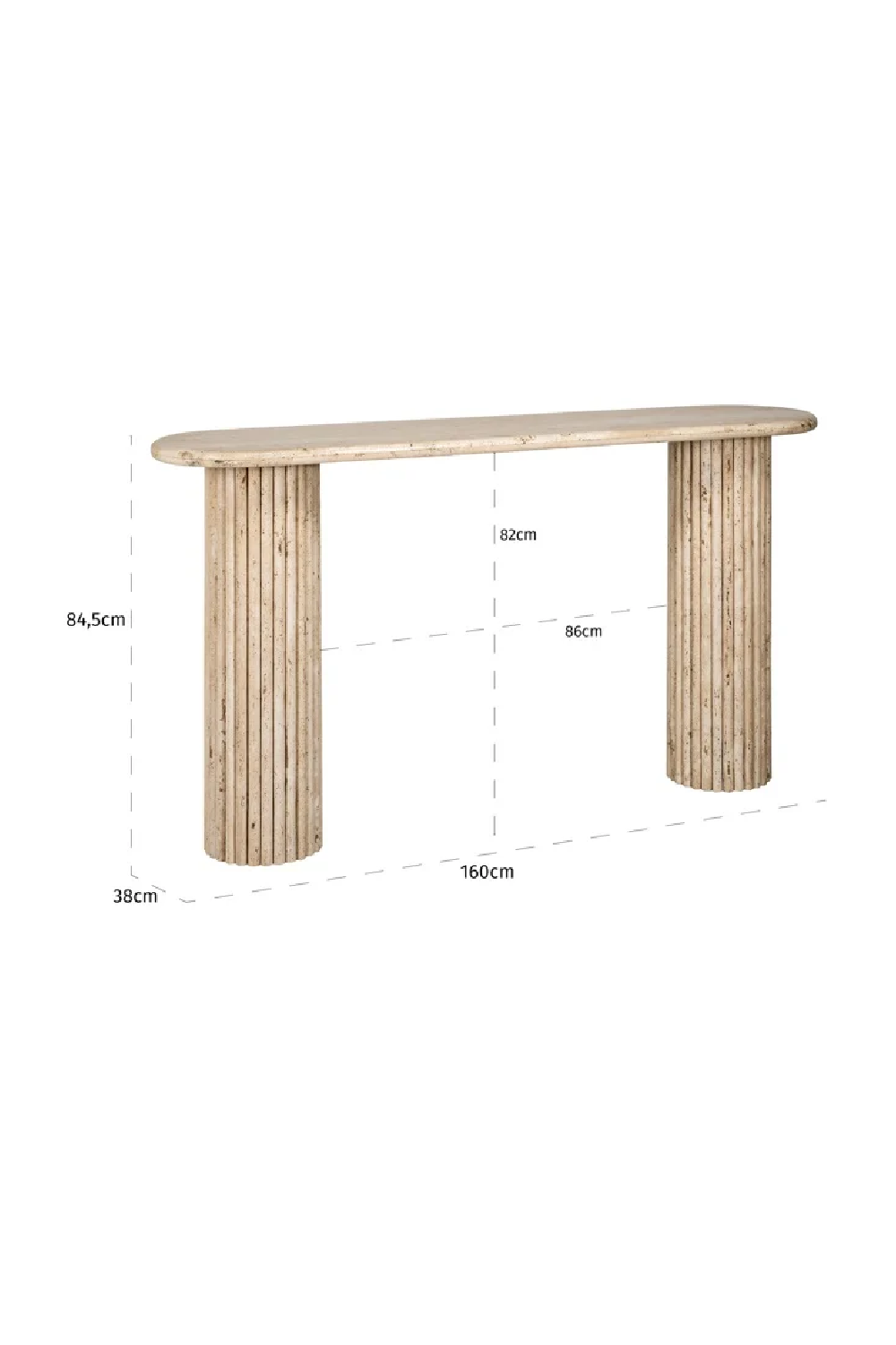 Oval Travertine Console Table | OROA La Cantera | Oroa.com