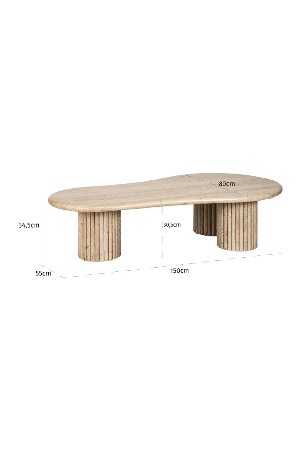 Travertine Organic Coffee Table | OROA La Cantera | Oroa.com