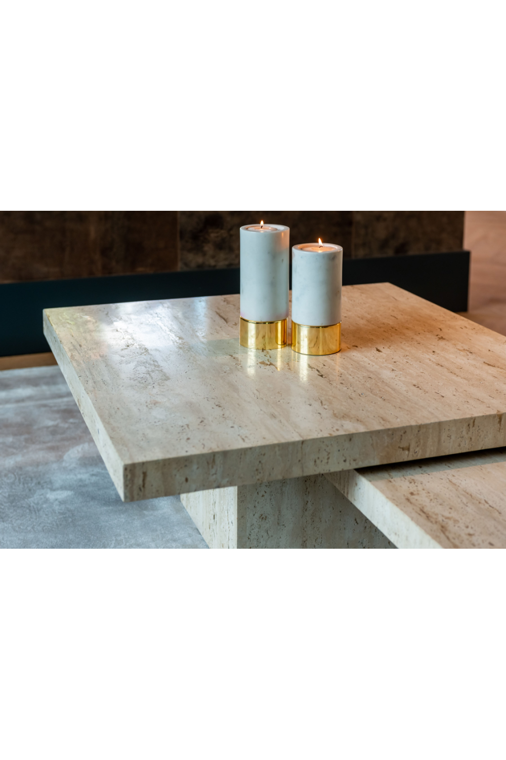 Square Travertine Coffee Table (2) | OROA La Cantera | Oroa.com