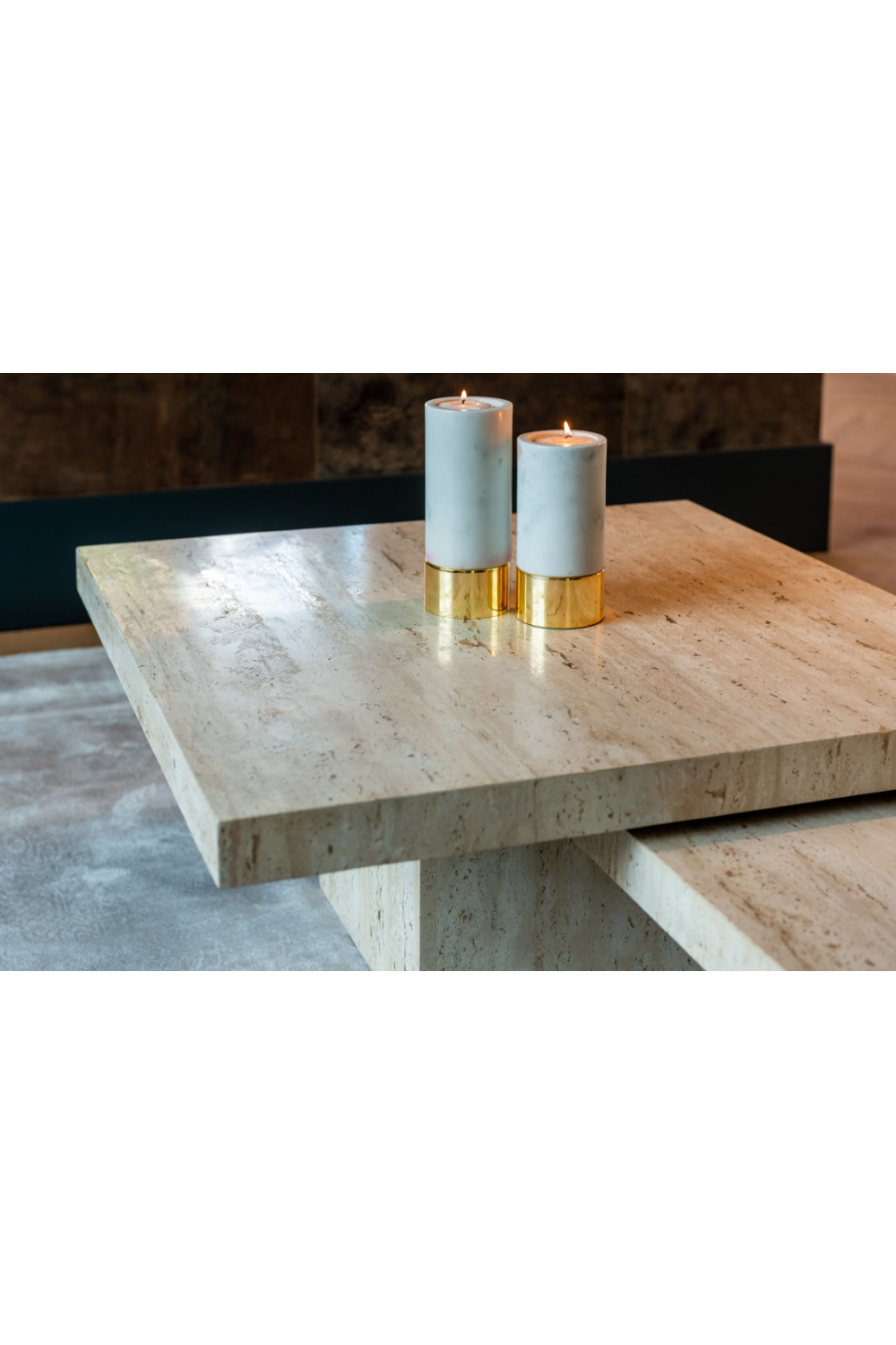 Square Travertine Coffee Table (2) | Richmond Interiors La Cantera | Oroa.com