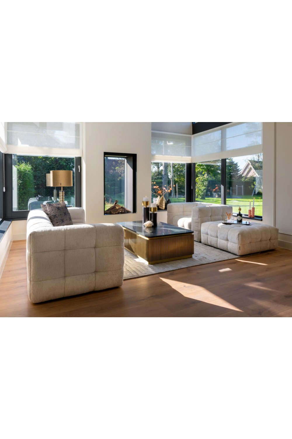 Gold Rectangular Coffee Table | Richmond Interiors Ironville | Oroa.com