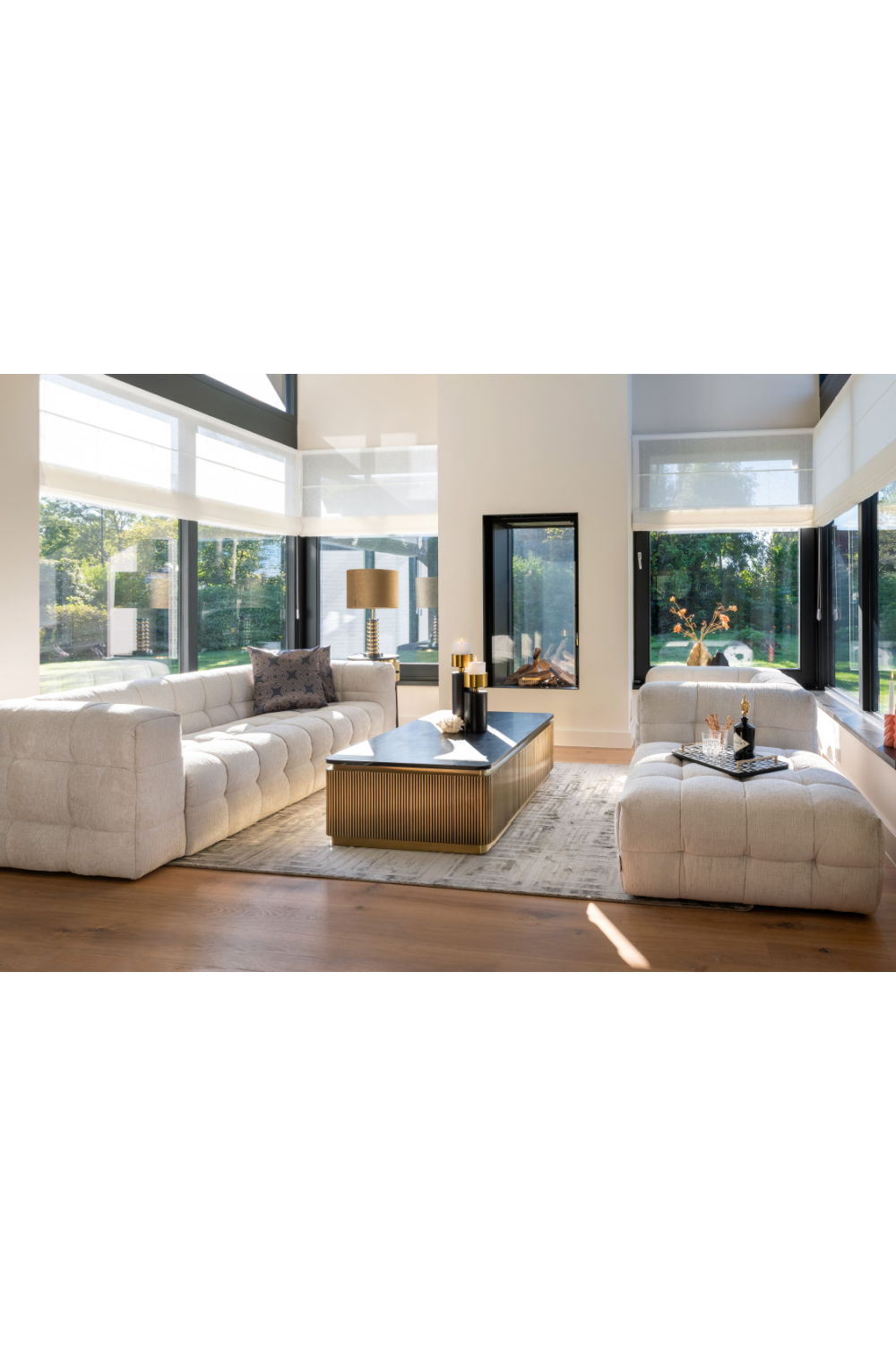 Gold Rectangular Coffee Table | Richmond Interiors Ironville | Oroa.com