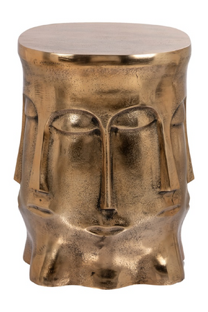 Gold Sculptural Face Side Table | Richmond Interiors Hedron | Oroa.com